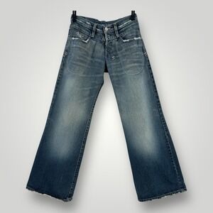 VINTAGE TSUBI Ksubi Pre 2006 Jean Sz 8 Wide Leg Flare Distressed Australia RARE